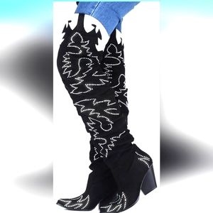 Cape Robbin | Kelsey-21, OVER THE KNEE THIGH HIGH CHUNKY LOW HEEL BOOTS